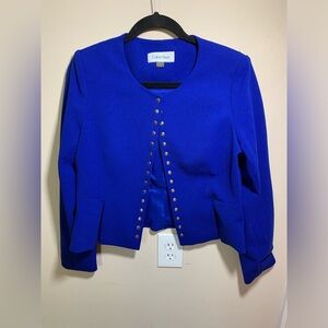 Women’s Calvin Klein blue jacket, size 14P.